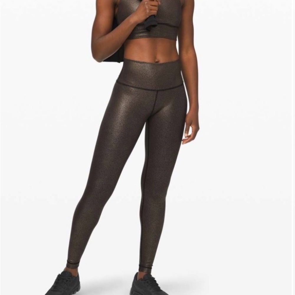 Lululemon Athletica Wunder Under High-Rise Tight *Foil 28" Black Copper Foil